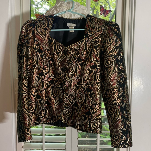 Vintage metallic Patra rusty orange and gold blazer - Picture 7 of 9